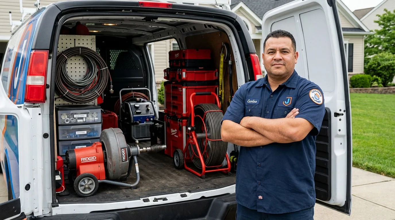Professional drain cleaning equipment and Johns Plumbing LLC plumber in Lake Worth