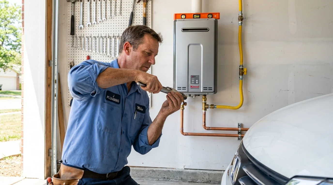 Tankless water heater installation by a Johns Plumbing LLC plumber in Lake Worth